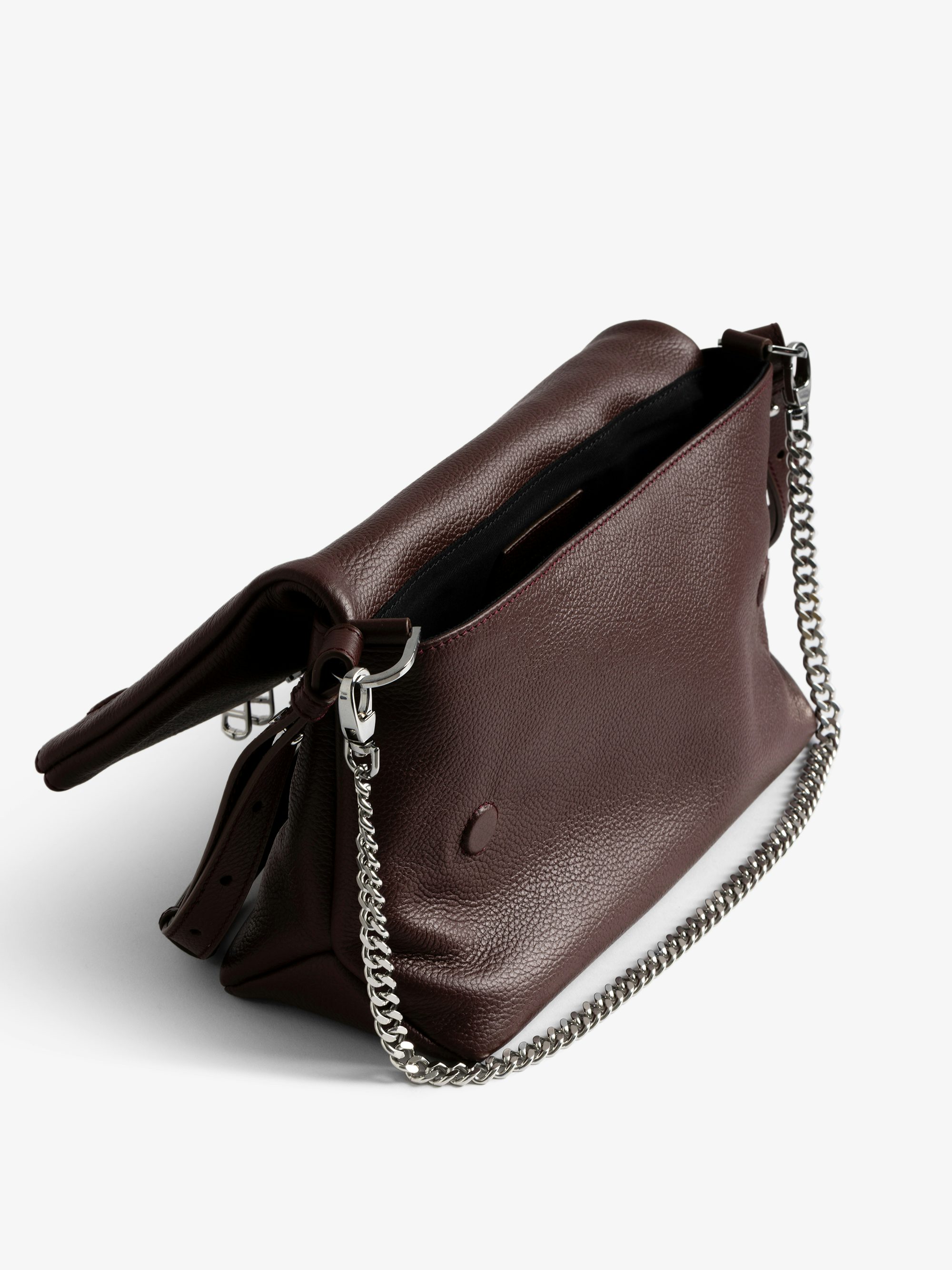 Rocky II Bag - Grained leather shoulder bag with chain and signature wings.